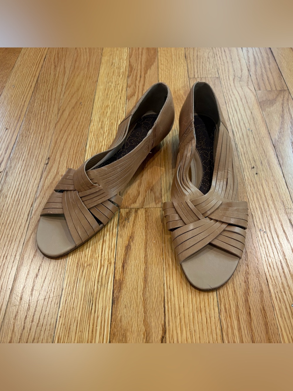 Tan Kenneth Cole Reaction Leather Sandals